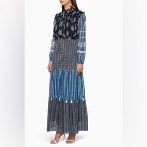 HEMANT & NANDITA Blue Printed Panel Jumpsuit